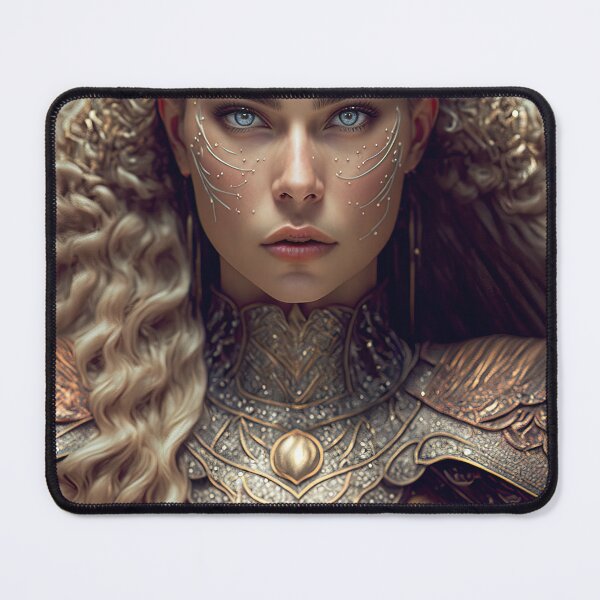 Item preview, Savage blonde female valkyrie warrior portrait designed and sold by RK - Shop.