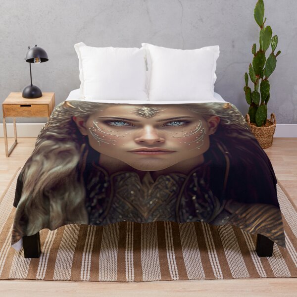 Item preview, Savage blonde female valkyrie warrior portrait designed and sold by RK - Shop.