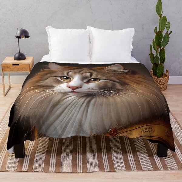 Item preview, Norwegian Forest Cat Breed Portrait Royal Renaissance Animal Painting designed and sold by Nalaxation.