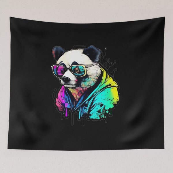 Item preview, Psychedelic Pandabear With Sun Glasses (Painting Art) designed and sold by The-Fox-Hole.
