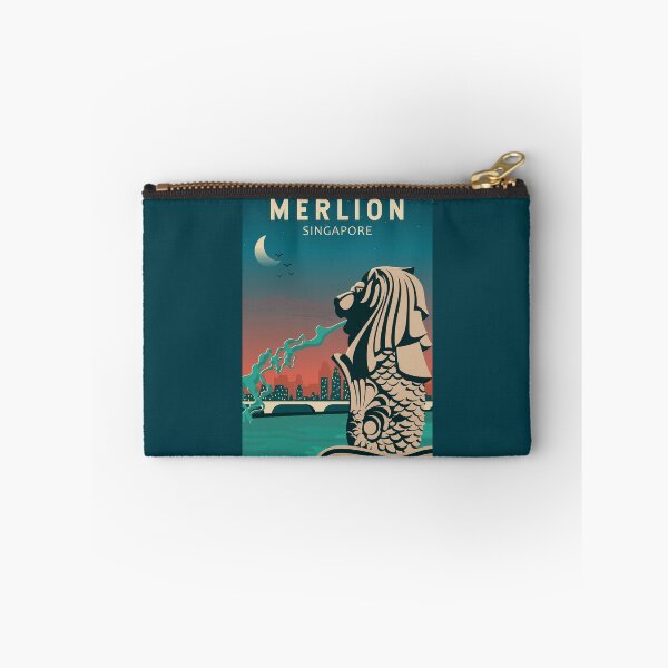 Item preview, Merlion Singapore Travel Vintage Art designed and sold by KrisSidDesigns.