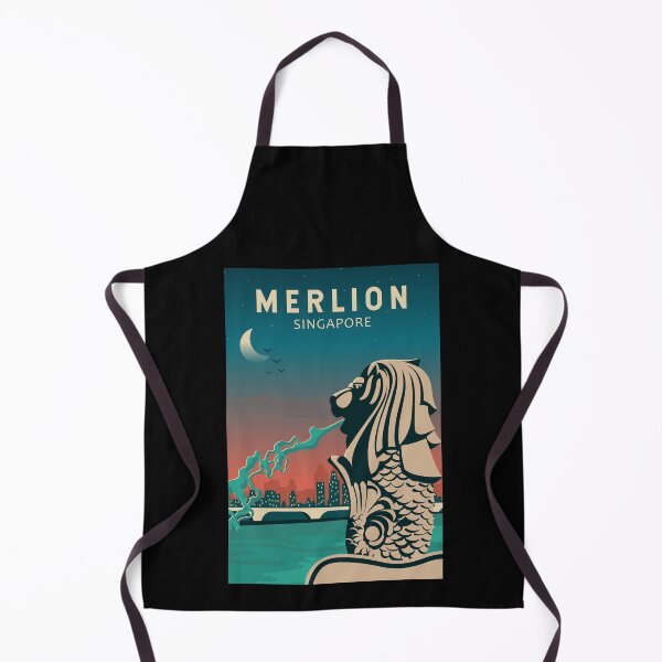 Item preview, Merlion Singapore Travel Vintage Art designed and sold by KrisSidDesigns.
