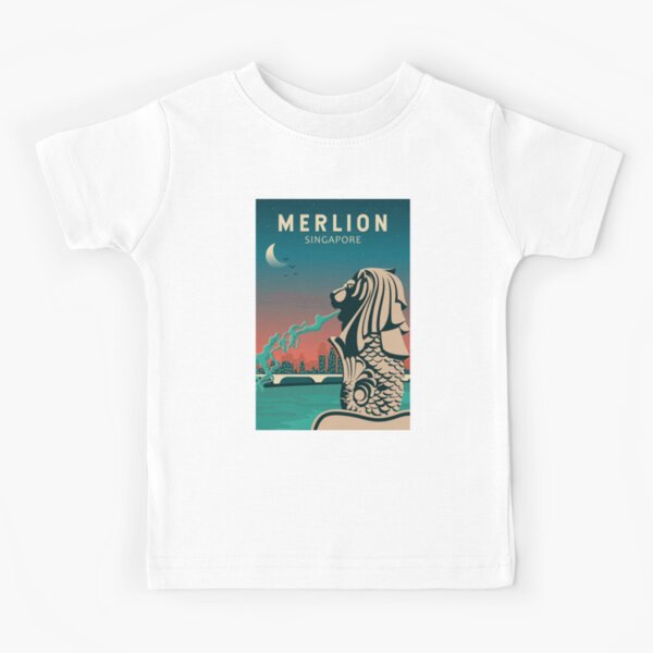 Item preview, Merlion Singapore Travel Vintage Art designed and sold by KrisSidDesigns.