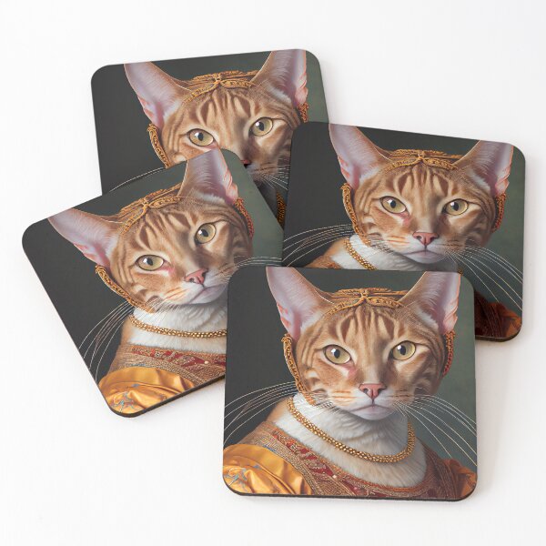 Item preview, Ocicat King Cat Breed Portrait Royal Renaissance Animal Painting designed and sold by Nalaxation.