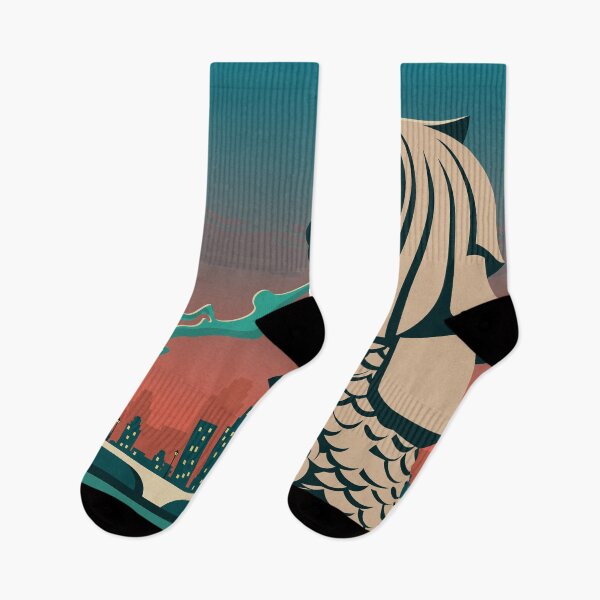 Item preview, Merlion Singapore Travel Vintage Art designed and sold by KrisSidDesigns.