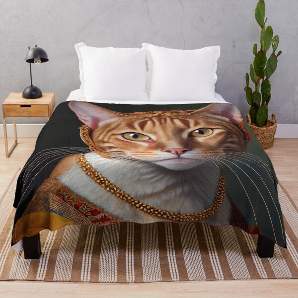 Item preview, Ocicat King Cat Breed Portrait Royal Renaissance Animal Painting designed and sold by Nalaxation.