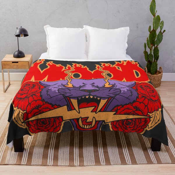 Item preview, mad panther with lightning in its teeth and roses, retro designed and sold by ShamanskaKate.