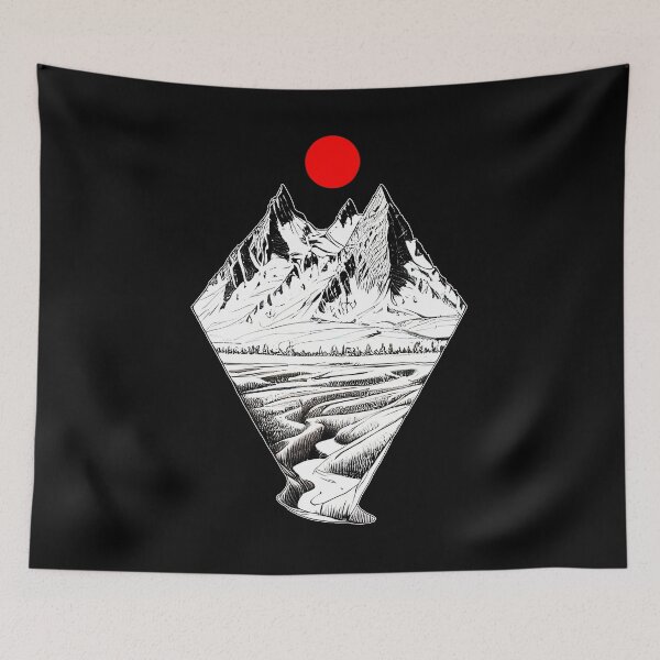 Item preview, Mountains and red sun designed and sold by Faust-ART.