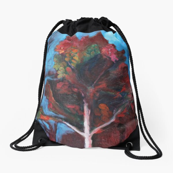 Long Ago Look at an Autumn Blaze Drawstring Bag
