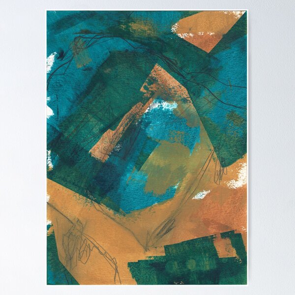 Item preview, teal and mustard 2 designed and sold by bmakesart.