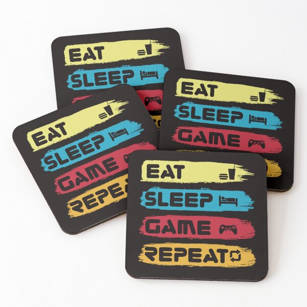 Item preview, EAT SLEEP GAME REPEAT Design designed and sold by fun-times-store.