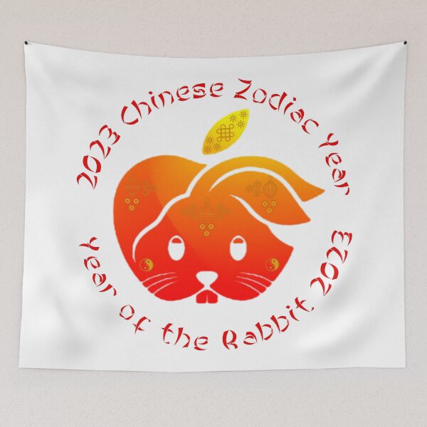 Item preview, Chinese zodiac year 2023 | Apple launched rabbit of the lunar new year 2023 | Chinese Culture Apple logo designed and sold by ZaqGum.