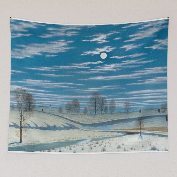 Item preview, Winter Scene in Moonlight by Henry Farrer HD designed and sold by IliaLobell.