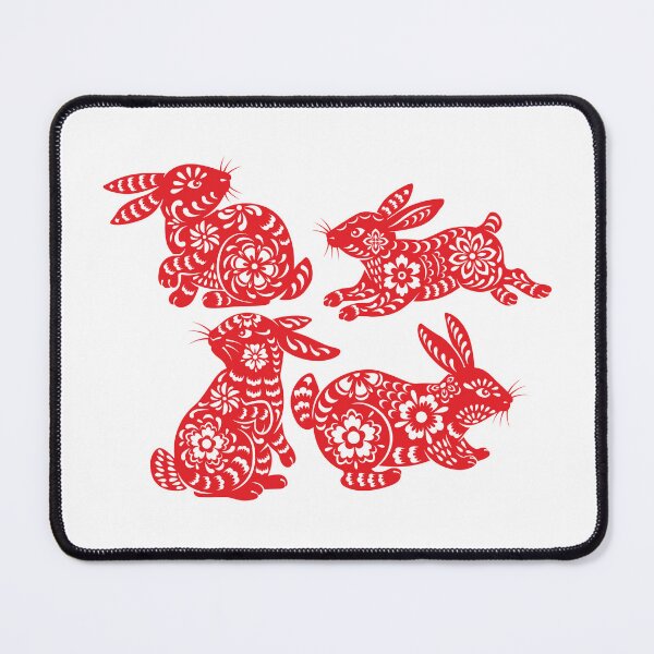 Item preview, Year of the Rabbit 2023 - Chinese New Year - Rabbits with flowers designed and sold by AhmedBuhaisi.