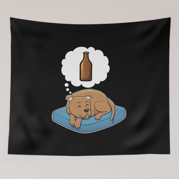 Item preview, Staffordshire Bull Terrier dreaming about Beer designed and sold by DoggieDelights.