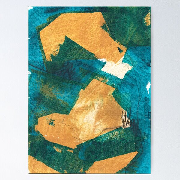 Item preview, teal and mustard 4 designed and sold by bmakesart.