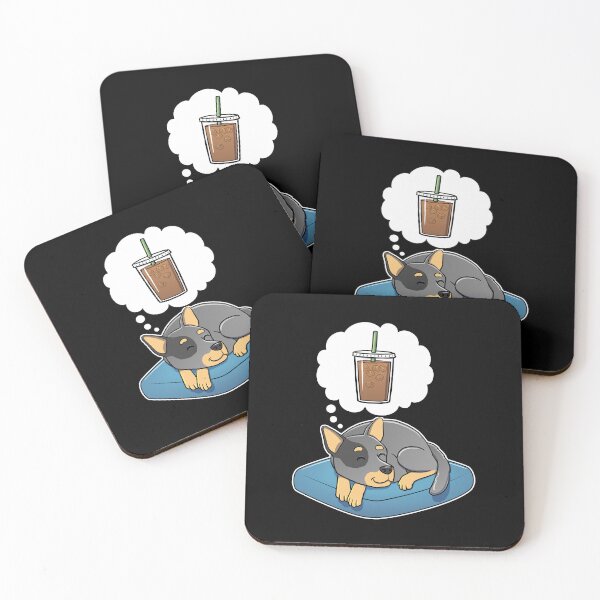 Item preview, Australian Cattle Dog dreaming about Iced Coffee designed and sold by DoggieDelights.