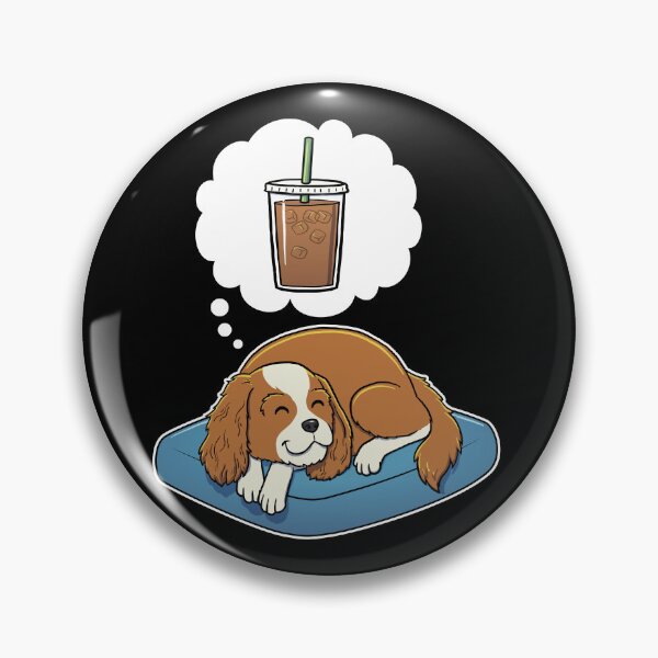 Artikelvorschau, Cavalier King Charles Spaniel dreaming about Iced Coffee entworfen und verkauft von DoggieDelights.