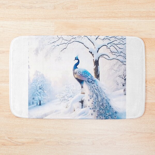 Item preview, id24 Amazing White and Blue peacock and incredible winter scenery designed and sold by bcbutika.
