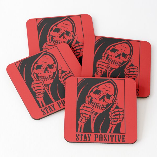 Artikelvorschau, Bleib positiv, Bleib positiv, Totenkopf, Skelett, Lustig, Bleib positiv, Motivierend entworfen und verkauft von UniqueStylistic.