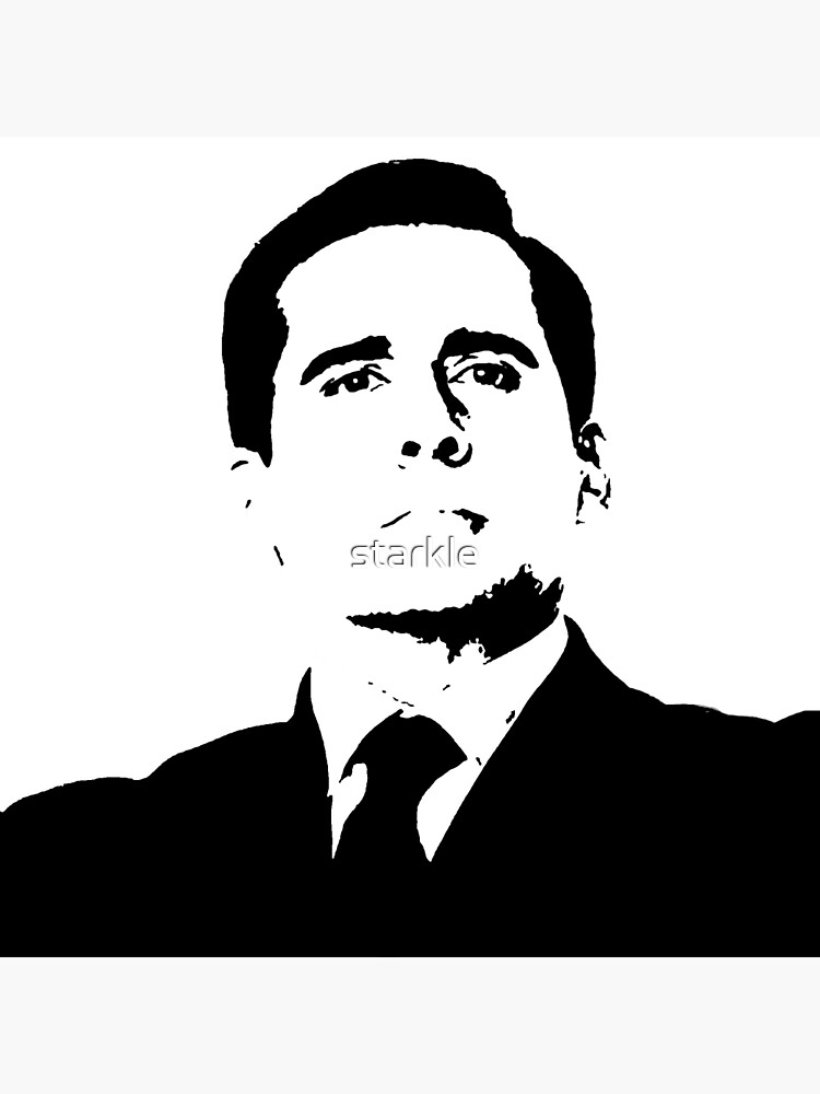 proud-michael-scott-the-office-tv-show-nbc-black-white-poster-by