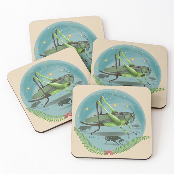 Item preview, Grasshopper and crickets on a starry night background designed and sold by NIUSSbyIustinaT.
