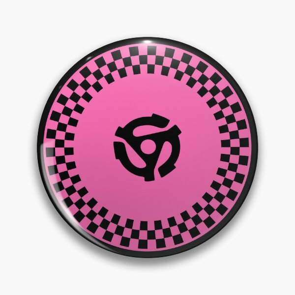 Item preview, Checker Mod Roundel with 45 Record Adapter--Black & Hot Pink designed and sold by SCHPiDAUU.