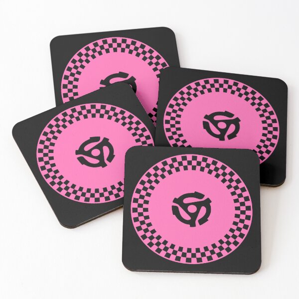 Item preview, Checker Mod Roundel with 45 Record Adapter--Black & Hot Pink designed and sold by SCHPiDAUU.
