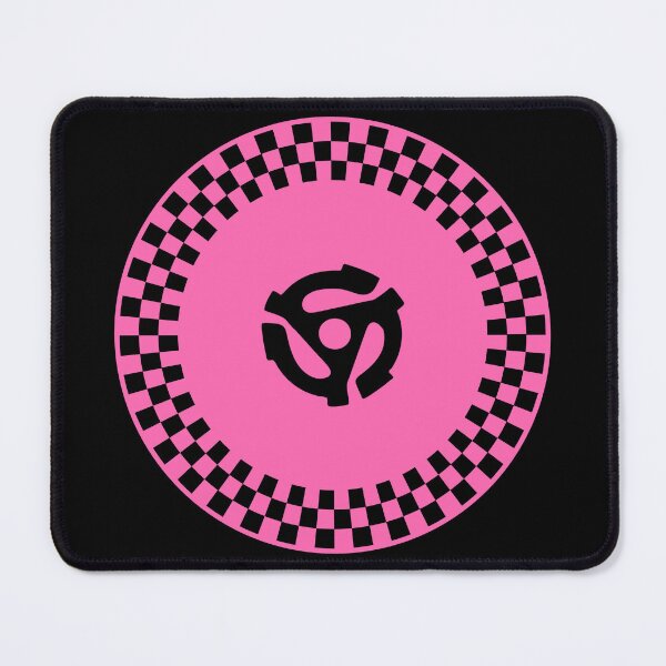Item preview, Checker Mod Roundel with 45 Record Adapter--Black & Hot Pink designed and sold by SCHPiDAUU.