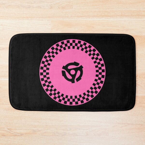 Item preview, Checker Mod Roundel with 45 Record Adapter--Black & Hot Pink designed and sold by SCHPiDAUU.