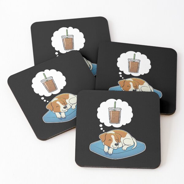 Item preview, Jack Russell Terrier dreaming about Iced Coffee designed and sold by DoggieDelights.