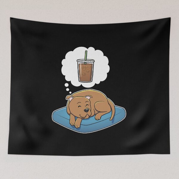 Artikelvorschau, Staffordshire Bull Terrier dreaming about Iced Coffee entworfen und verkauft von DoggieDelights.