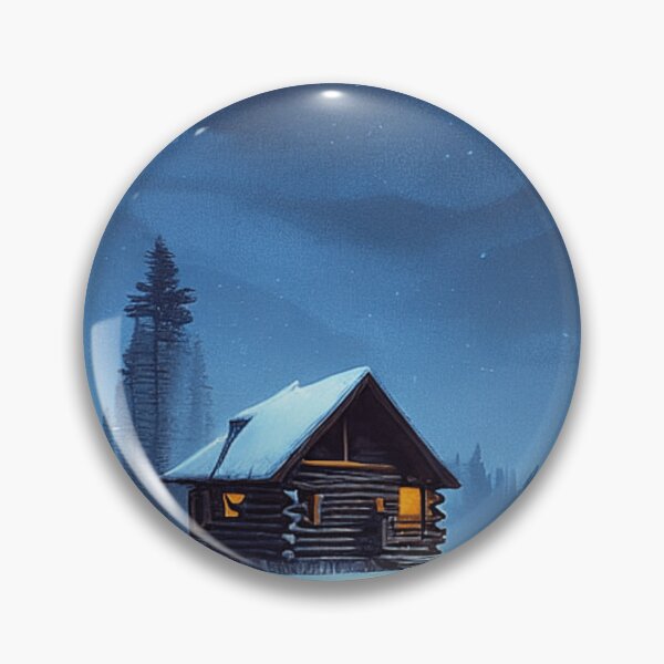 Item preview, Winter Cabin at night designed and sold by SilverFrog.