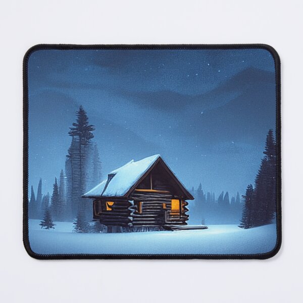 Item preview, Winter Cabin at night designed and sold by SilverFrog.