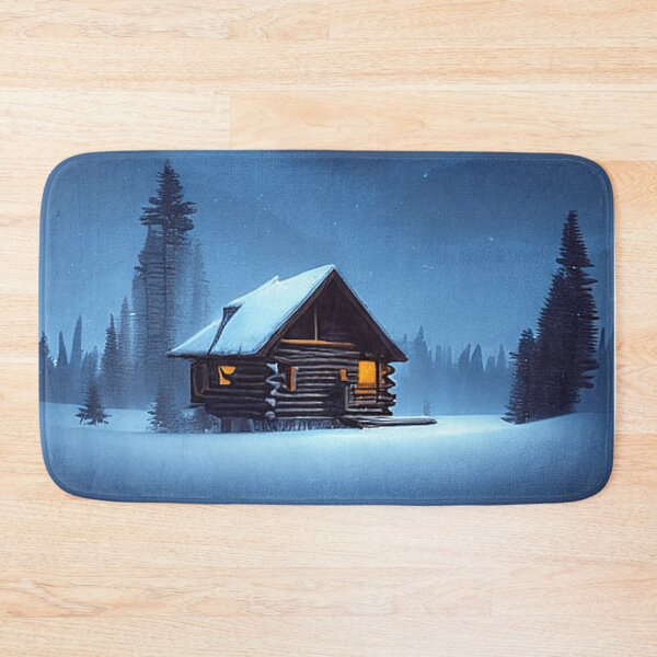 Item preview, Winter Cabin at night designed and sold by SilverFrog.