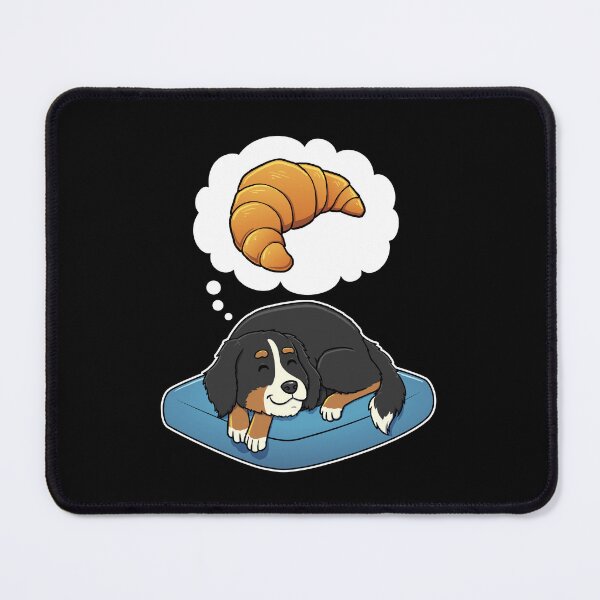 Aperçu de l'œuvre Bernese Mountain Dog dreaming about Croissants créée et vendue par DoggieDelights.