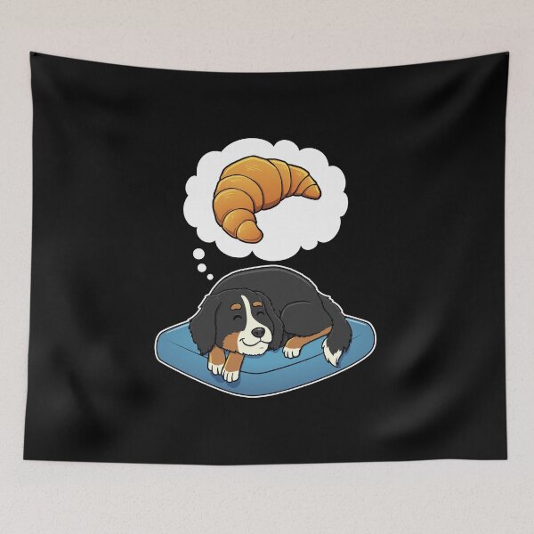 Item preview, Bernese Mountain Dog dreaming about Croissants designed and sold by DoggieDelights.