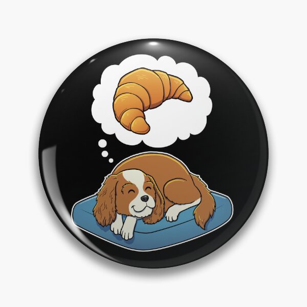 Artikelvorschau, Cavalier King Charles Spaniel dreaming about Croissants entworfen und verkauft von DoggieDelights.