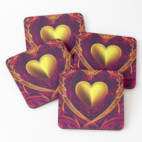 Item preview, Golden heart on red  designed and sold by CallaCoralia.