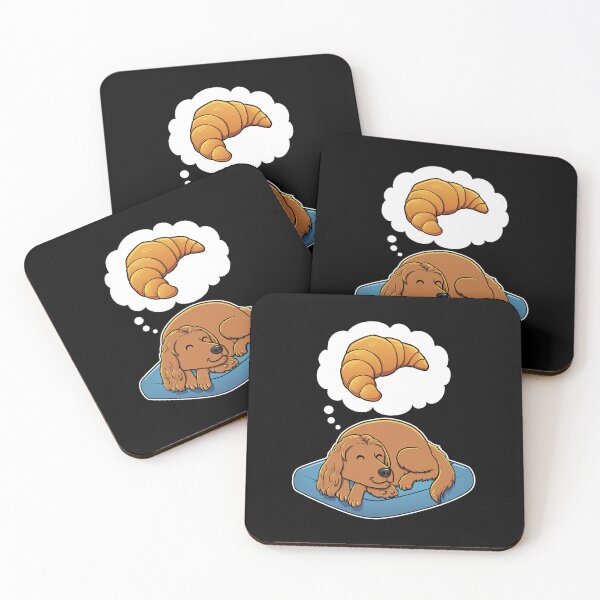 Item preview, English Cocker Spaniel dreaming about Croissants designed and sold by DoggieDelights.