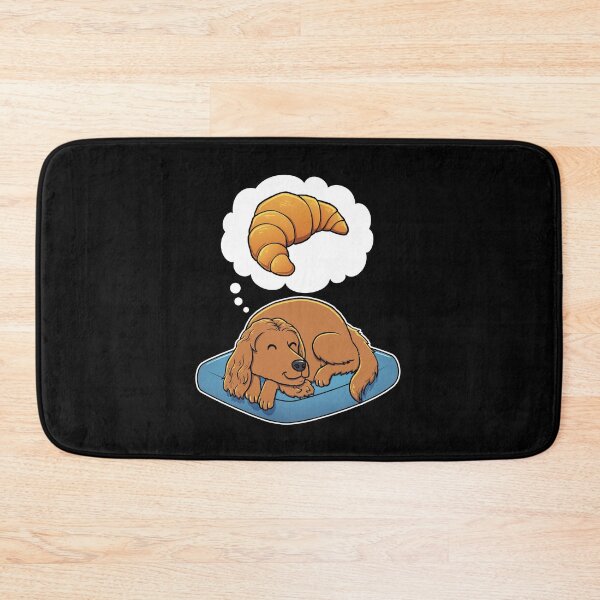 Item preview, English Cocker Spaniel dreaming about Croissants designed and sold by DoggieDelights.