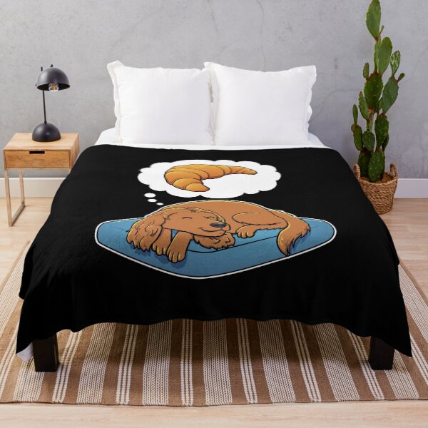 Item preview, English Cocker Spaniel dreaming about Croissants designed and sold by DoggieDelights.