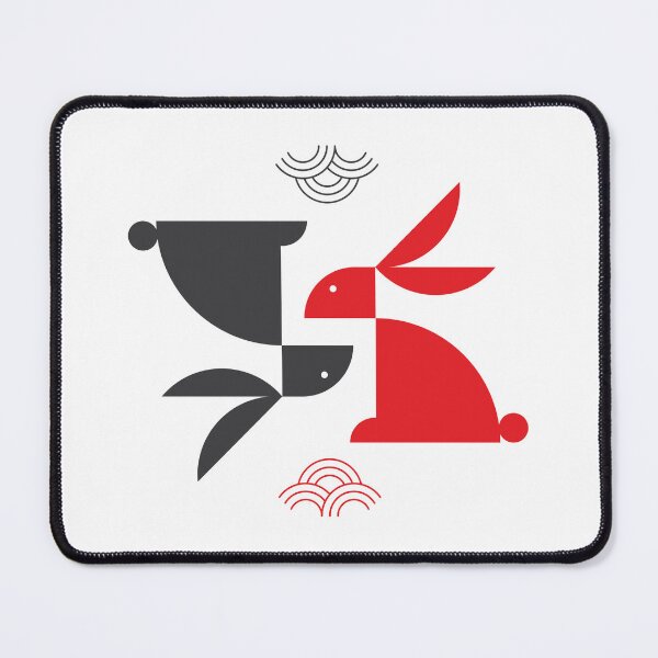 Item preview, Year of the Rabbit 2023 - Chinese New Year - Two Geometric Rabbits designed and sold by AhmedBuhaisi.