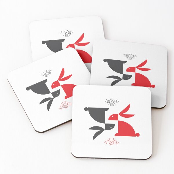 Item preview, Year of the Rabbit 2023 - Chinese New Year - Two Geometric Rabbits  designed and sold by AhmedBuhaisi.