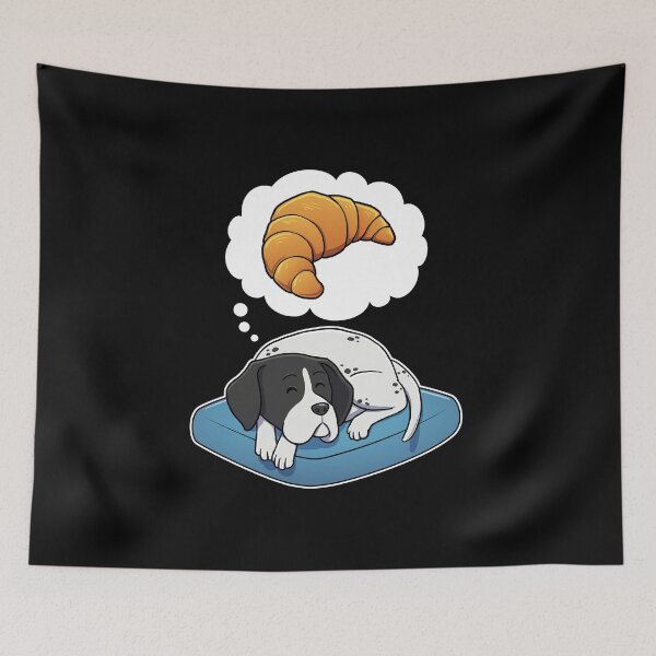 Artikelvorschau, English Pointer dreaming about Croissants entworfen und verkauft von DoggieDelights.