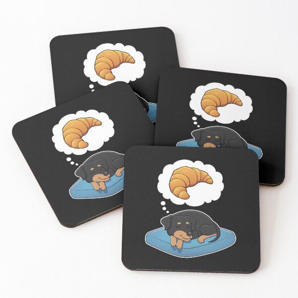 Item preview, Miniature Pinscher dreaming about Croissants designed and sold by DoggieDelights.
