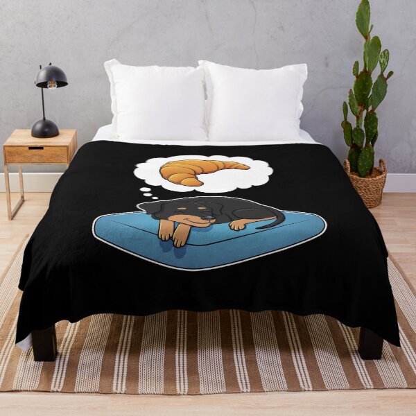 Item preview, Miniature Pinscher dreaming about Croissants designed and sold by DoggieDelights.