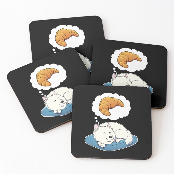 Item preview, Samoyed dreaming about Croissants designed and sold by DoggieDelights.