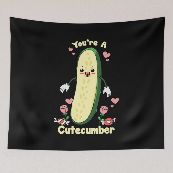 Item preview, Cute You're A Cutecumber Valentines Day Retro Vintage Classic  designed and sold by seventeedesigns.