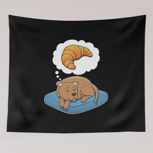 Artikelvorschau, Staffordshire Bull Terrier dreaming about Croissants entworfen und verkauft von DoggieDelights.